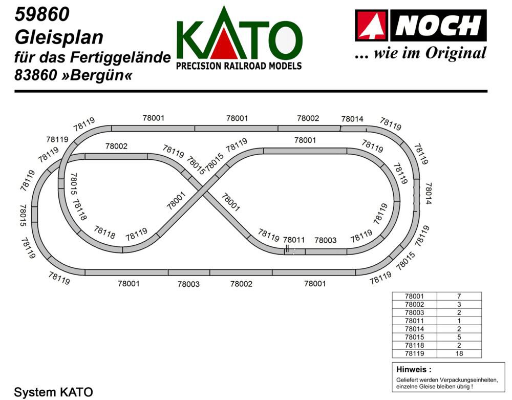 Kato 7079840 KATO Gleispaket für Fertiggelände Bergün